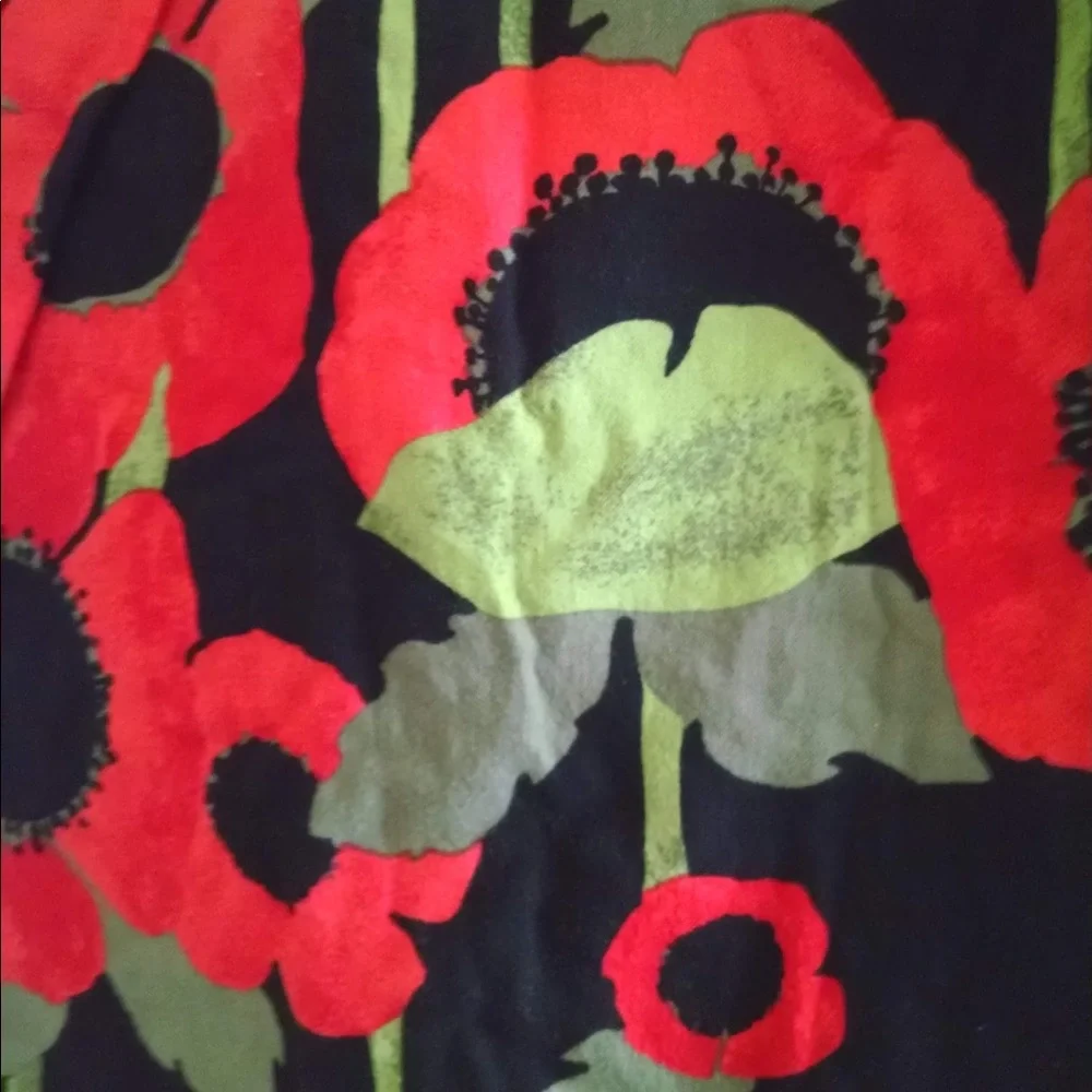 Baby Gap Red And Olive Floral Cotton Dress Size 3T